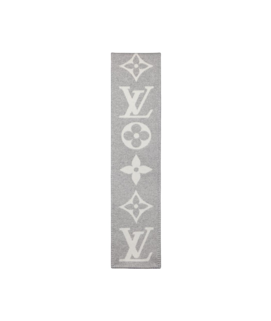 LOUIS VUITTON Серый шарф, фото 3