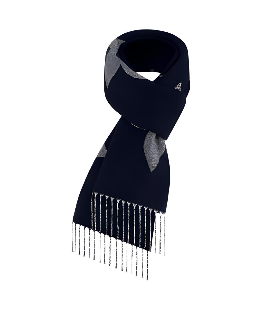 LOUIS VUITTON Темно-синий кашемировый шарф, фото 3