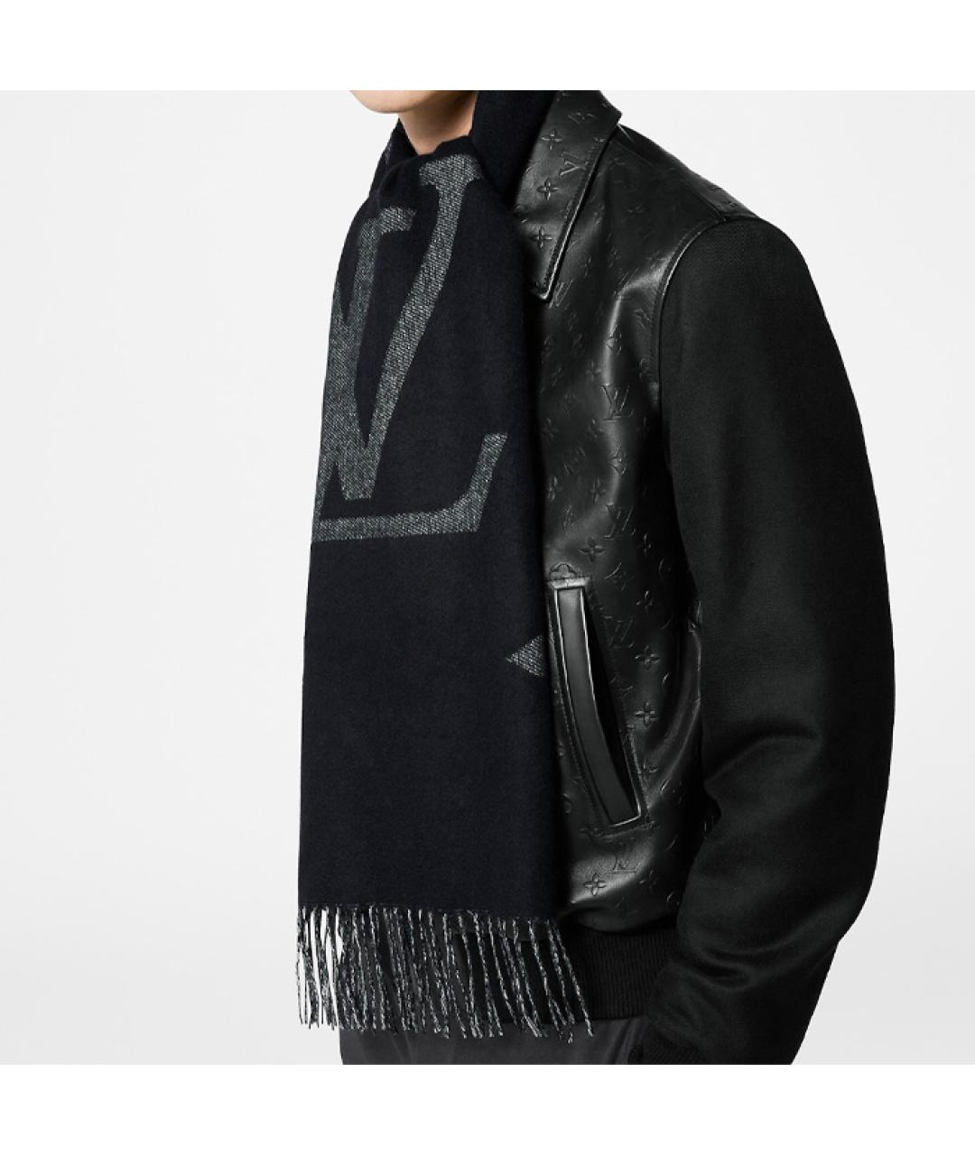 LOUIS VUITTON Темно-синий кашемировый шарф, фото 4