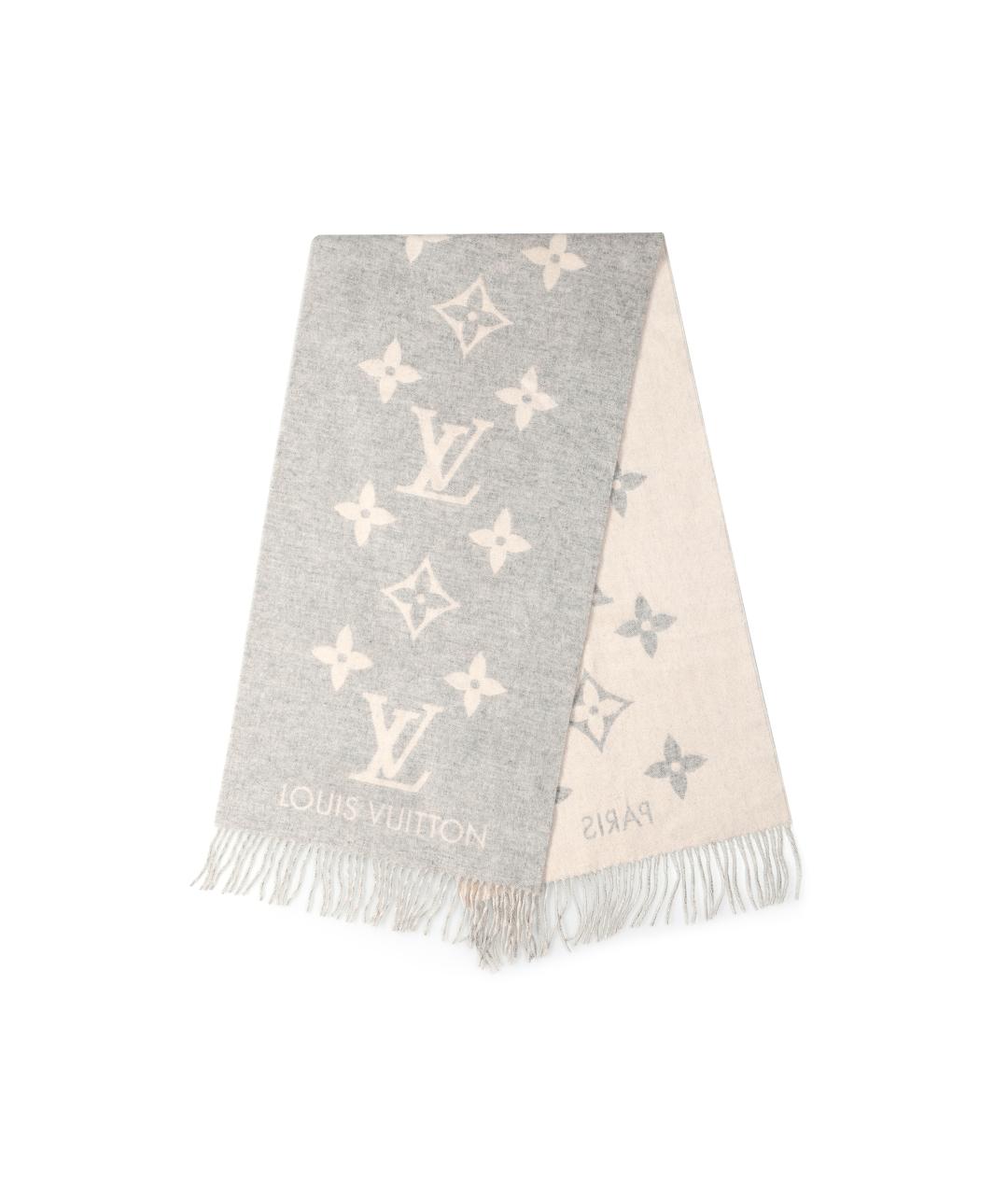LOUIS VUITTON Серый шарф, фото 1