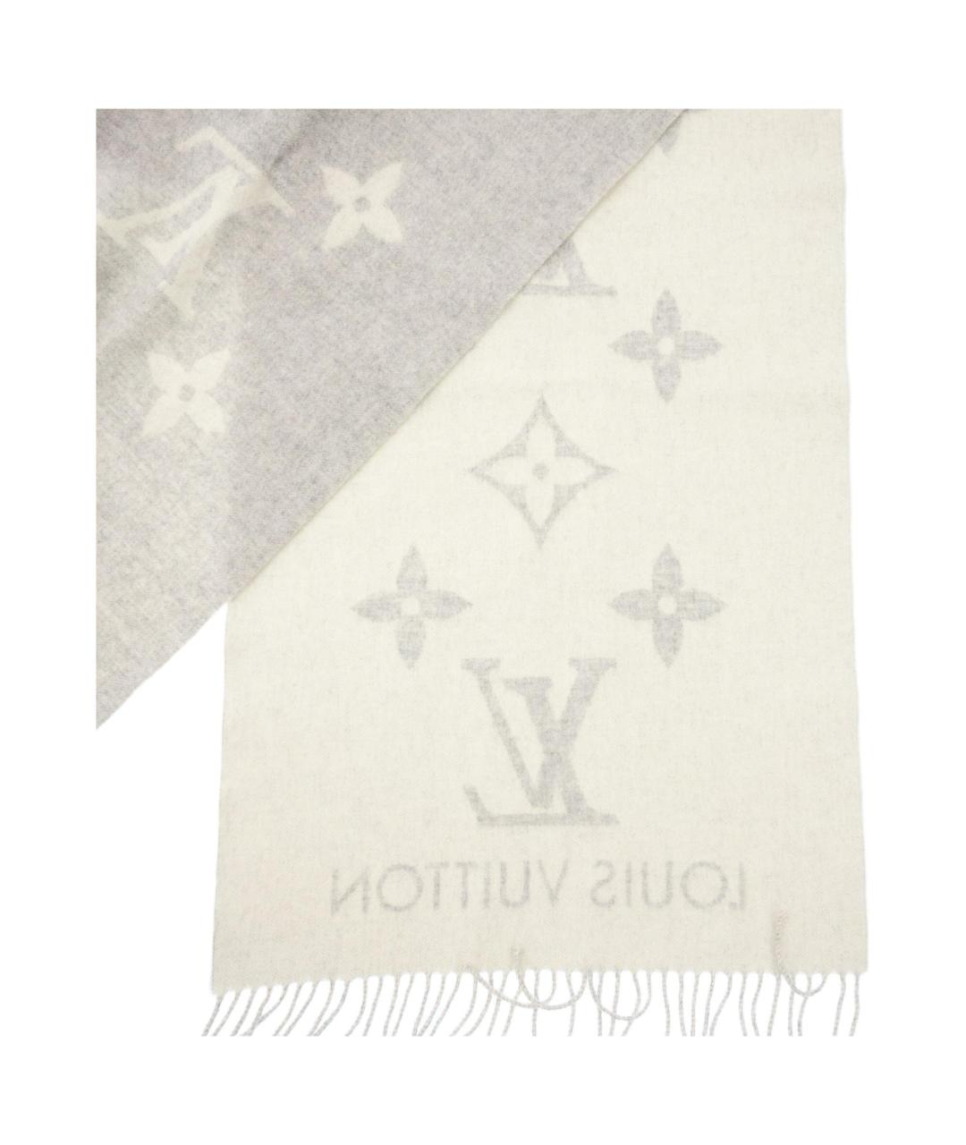 LOUIS VUITTON Серый шарф, фото 5