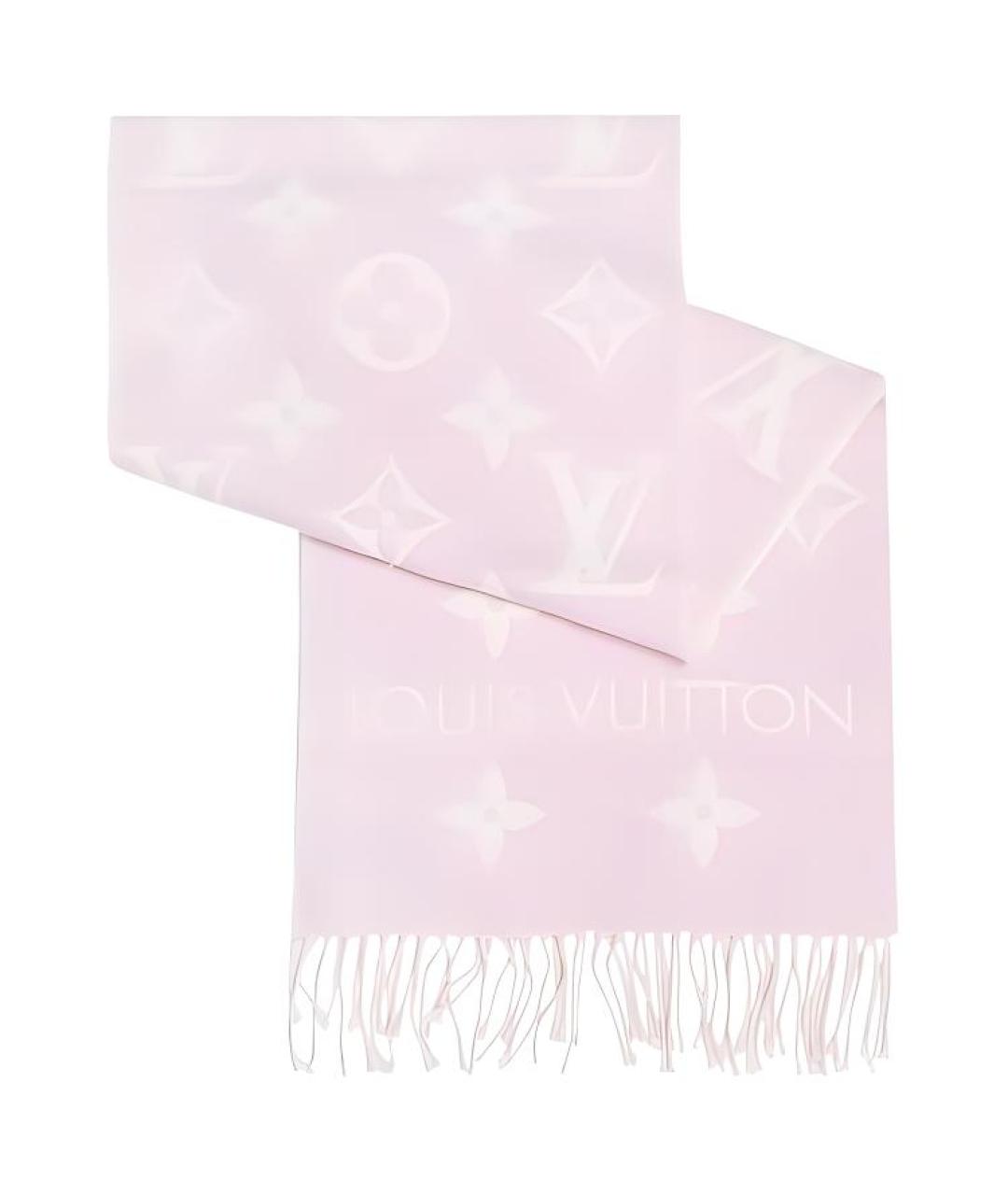 LOUIS VUITTON Розовый кашемировый шарф, фото 2