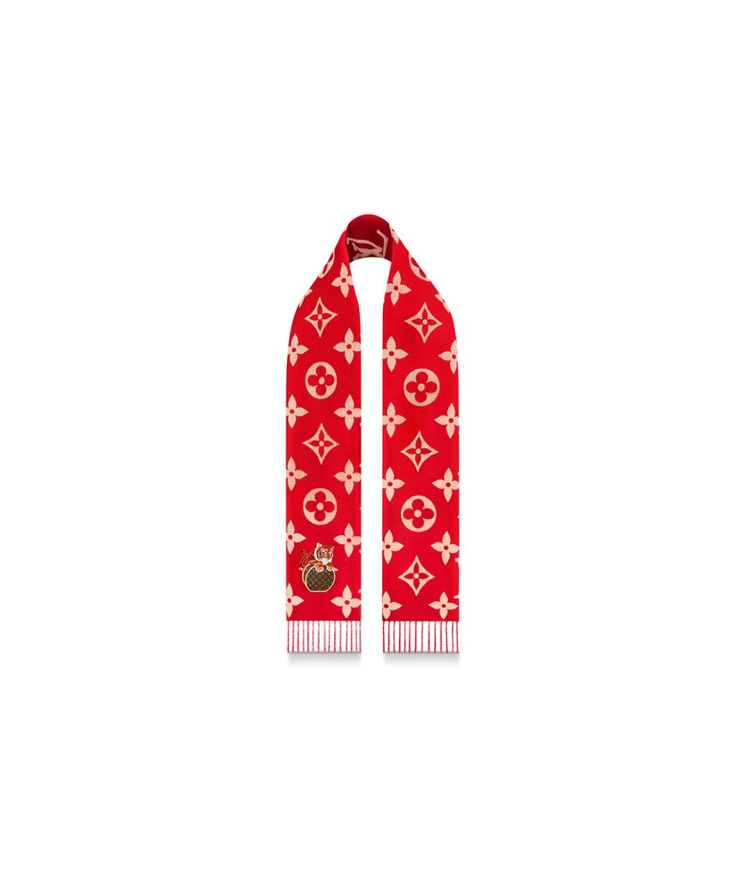 LOUIS VUITTON Красный шарф, фото 2