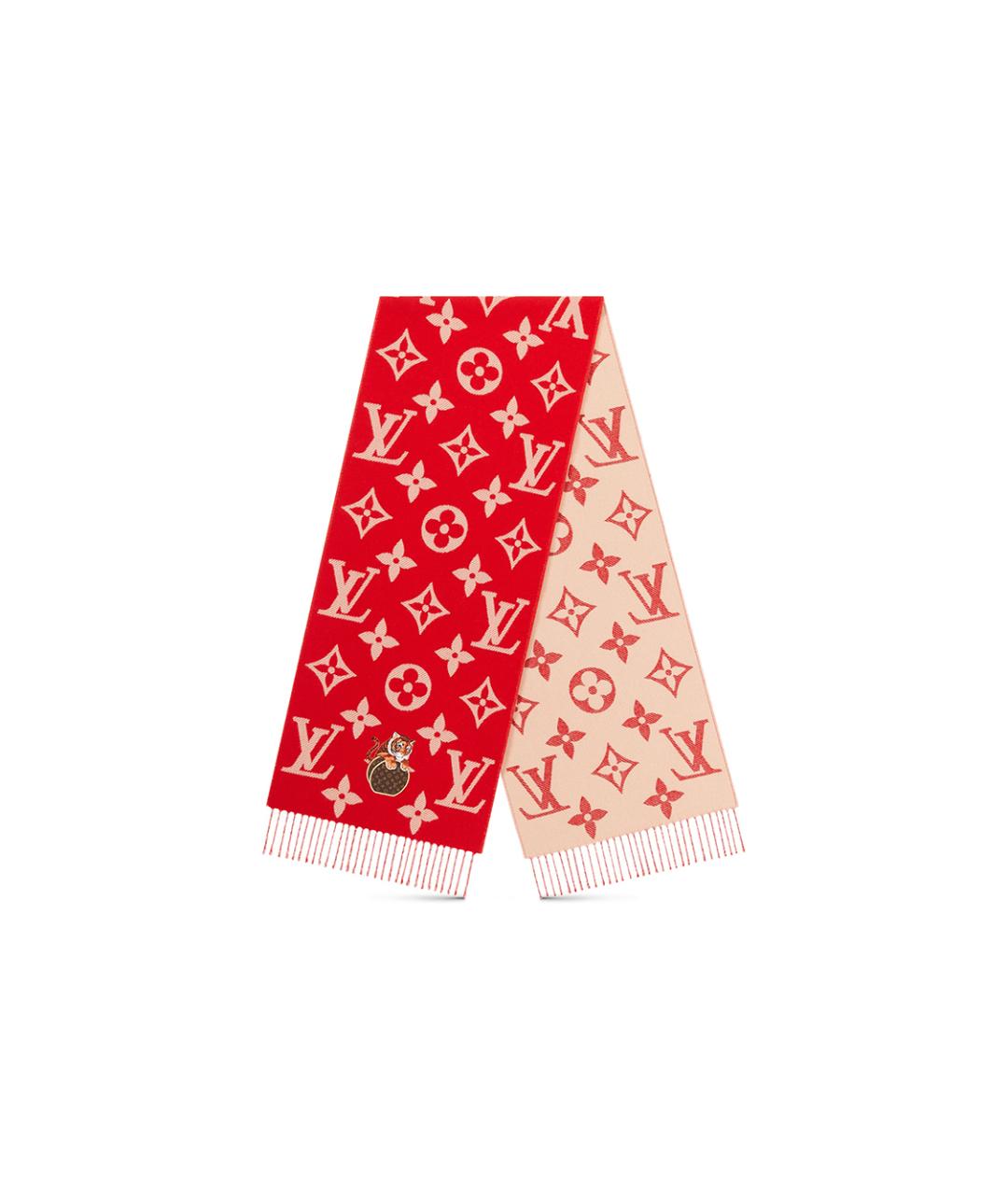 LOUIS VUITTON Красный шарф, фото 3