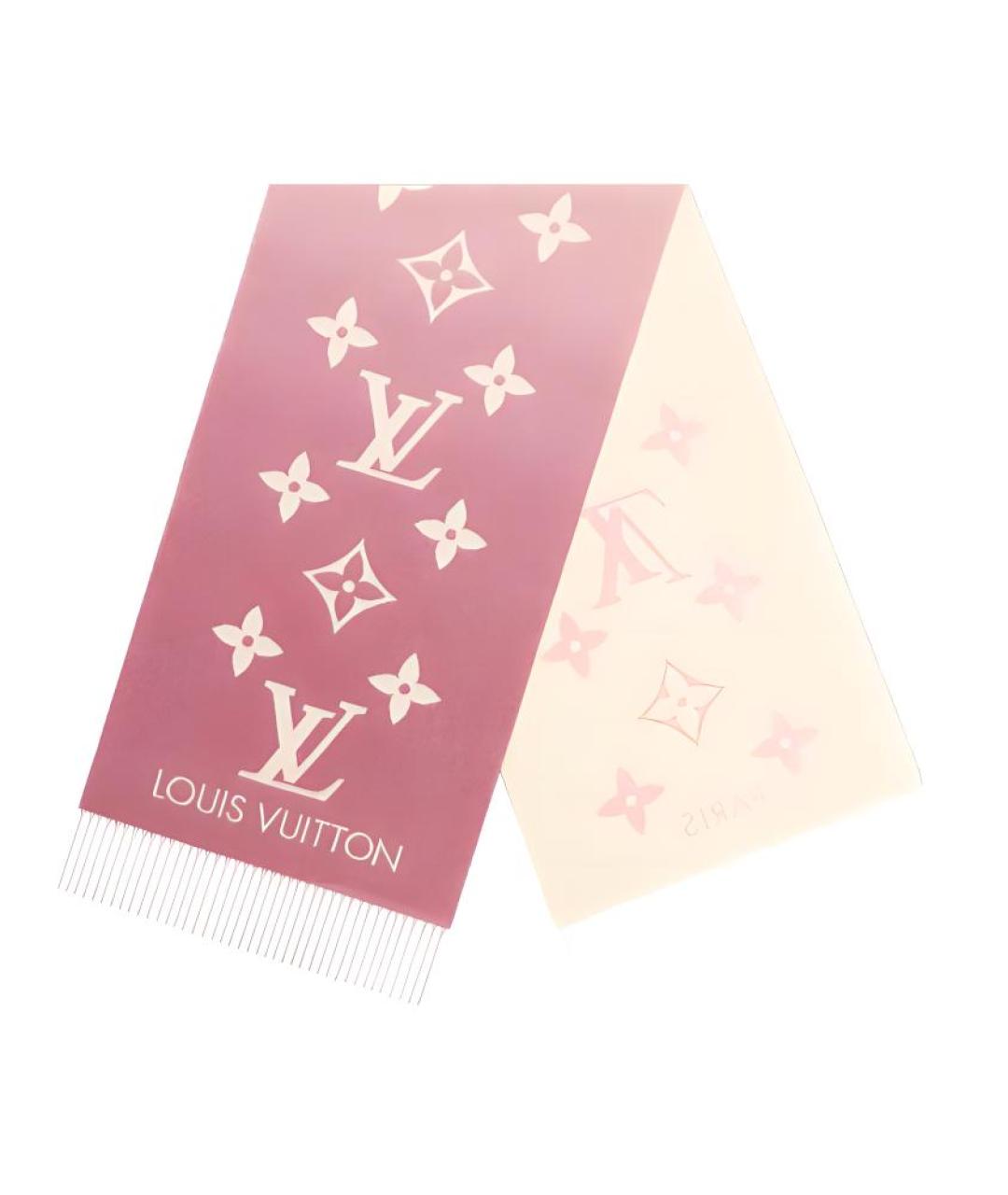 LOUIS VUITTON Розовый шарф, фото 1