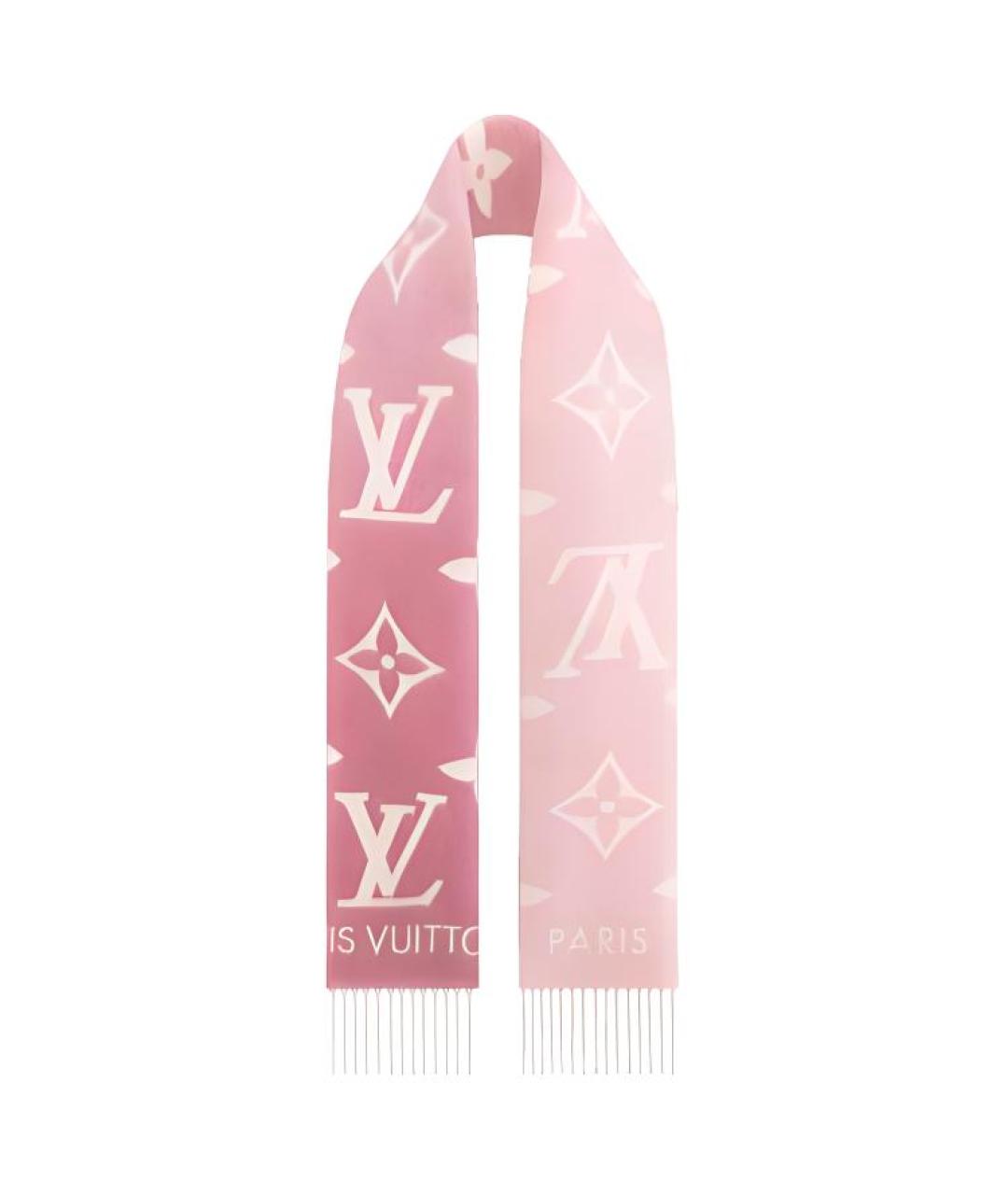 LOUIS VUITTON Розовый шарф, фото 3