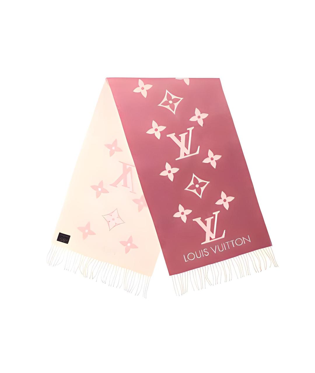 LOUIS VUITTON Розовый шарф, фото 2