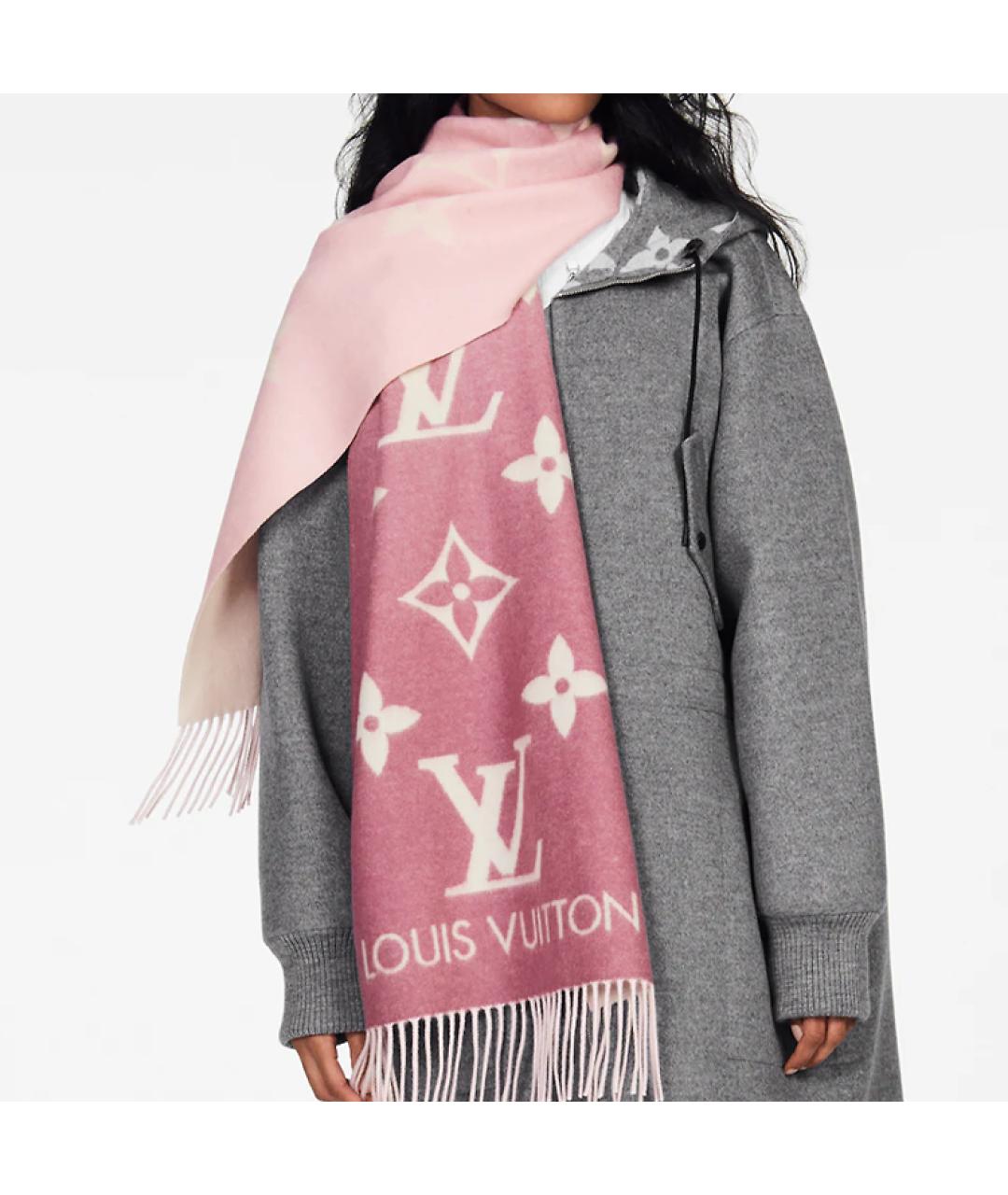 LOUIS VUITTON Розовый шарф, фото 5