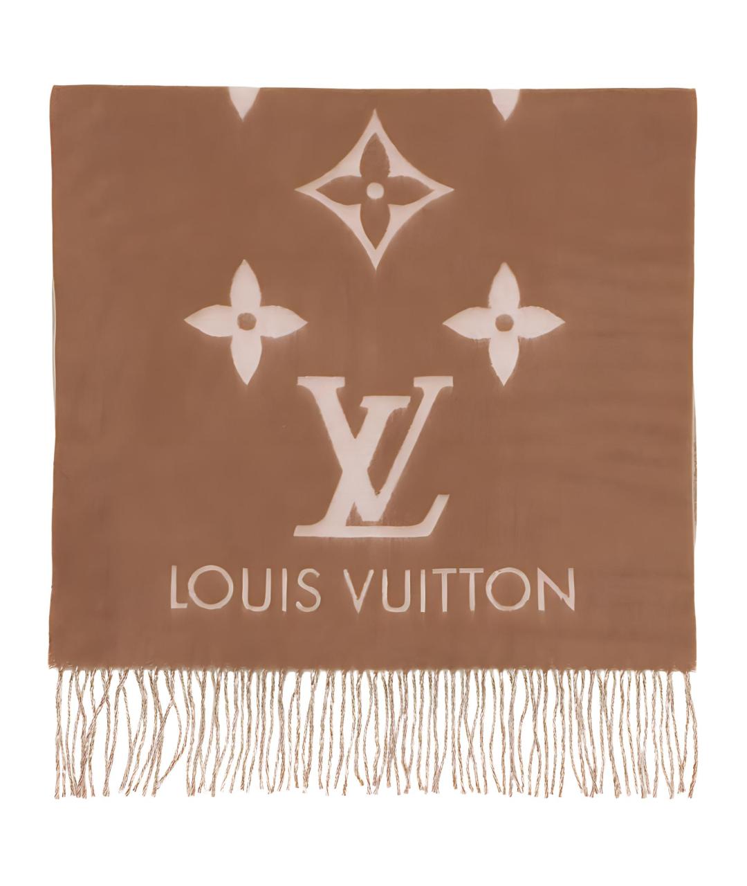 LOUIS VUITTON Коричневый шарф, фото 2