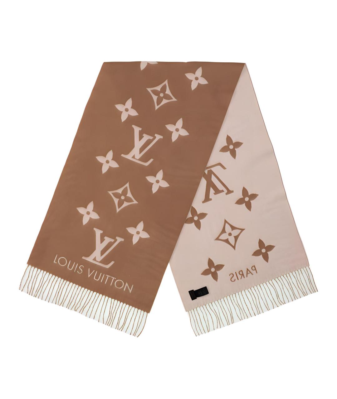 LOUIS VUITTON Коричневый шарф, фото 3