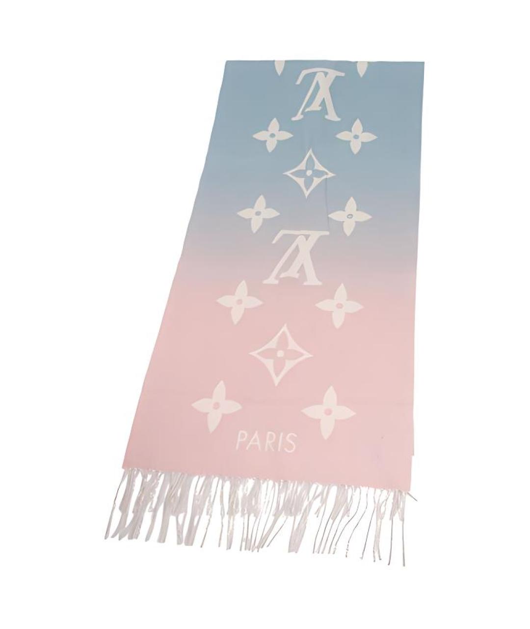 LOUIS VUITTON Голубой шарф, фото 2