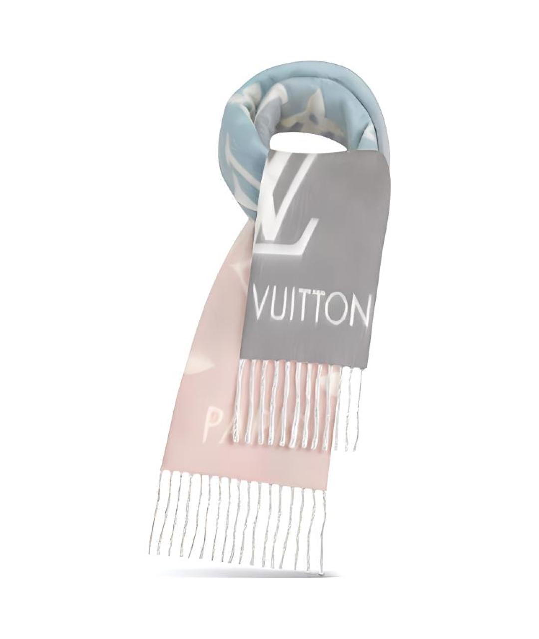 LOUIS VUITTON Голубой шарф, фото 3