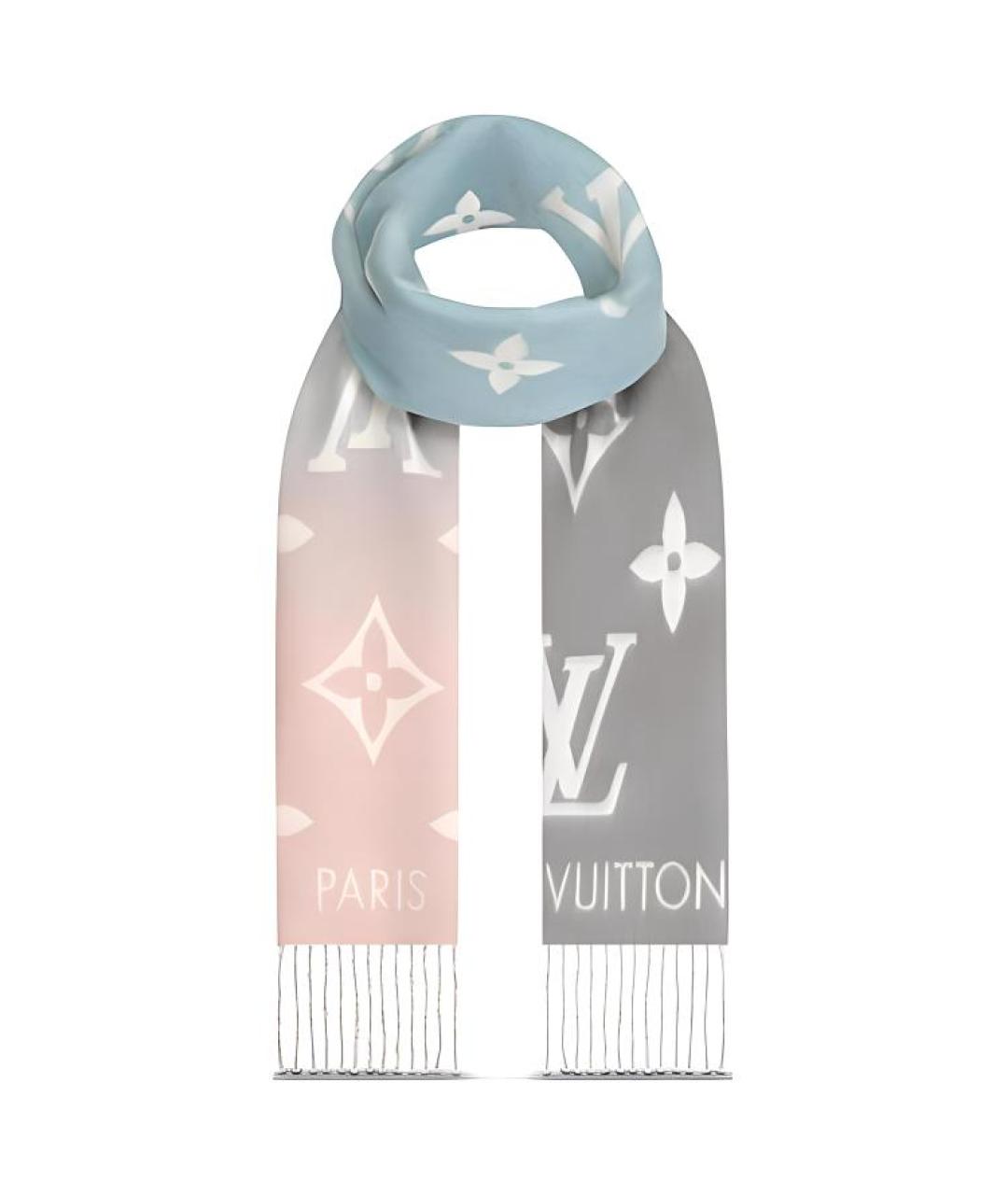 LOUIS VUITTON Голубой шарф, фото 4