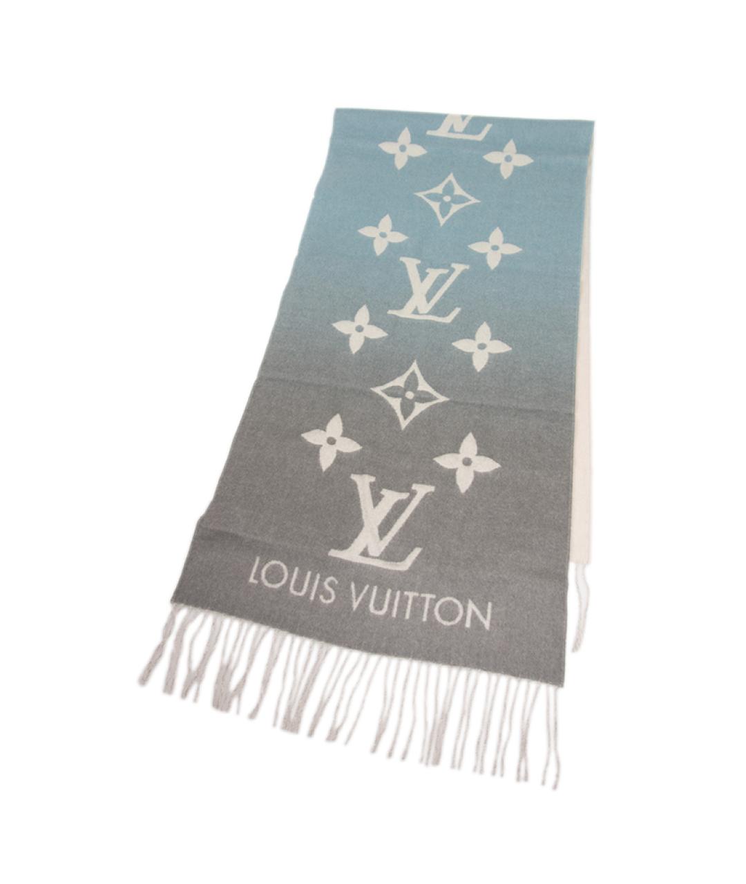 LOUIS VUITTON Голубой шарф, фото 5
