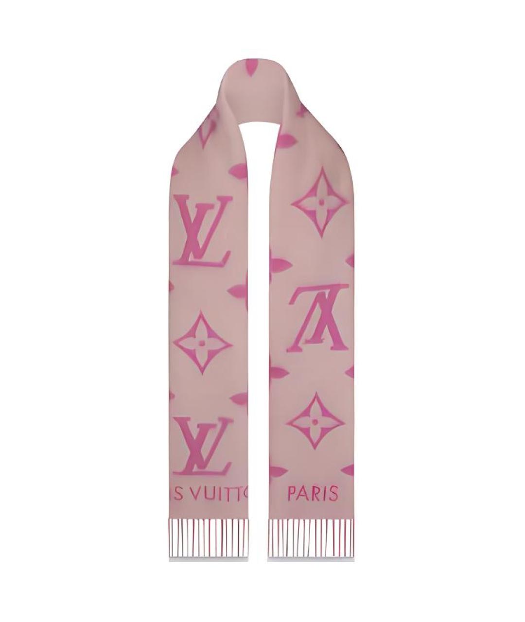 LOUIS VUITTON Розовый шарф, фото 2