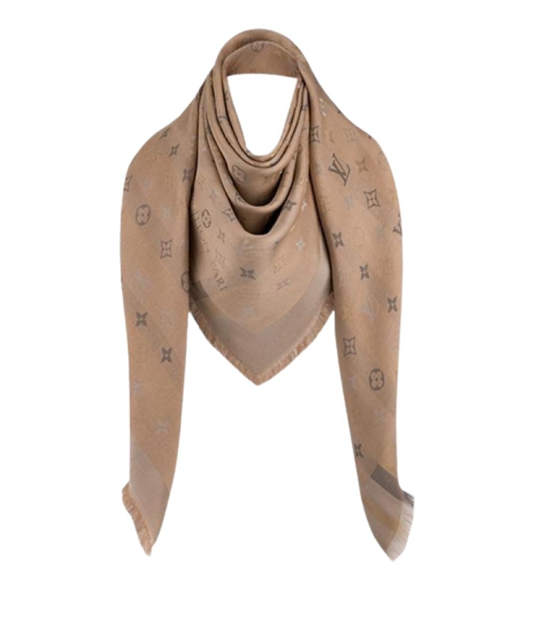 LOUIS VUITTON Бежевый шарф, фото 1