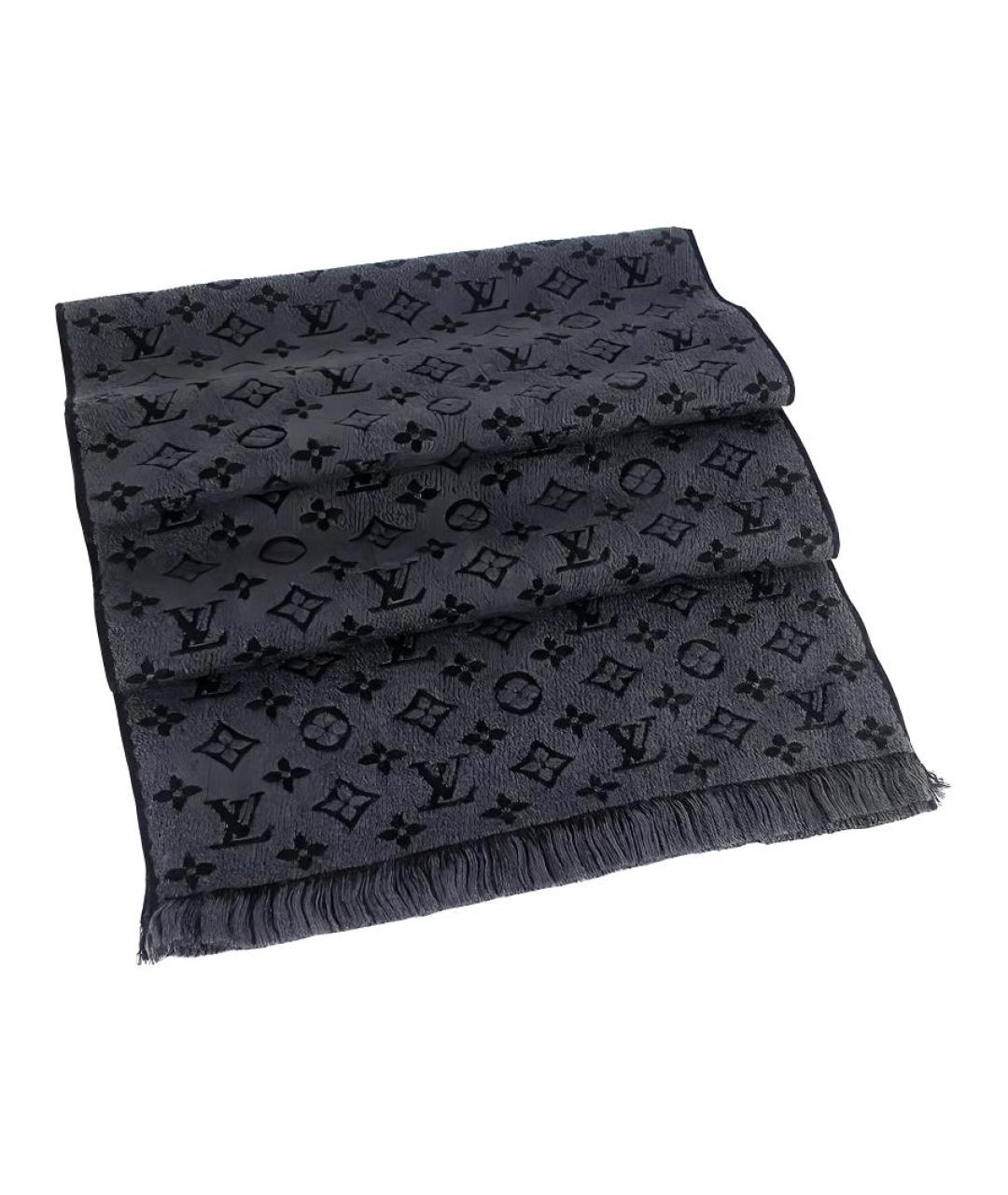LOUIS VUITTON Серый шарф, фото 3