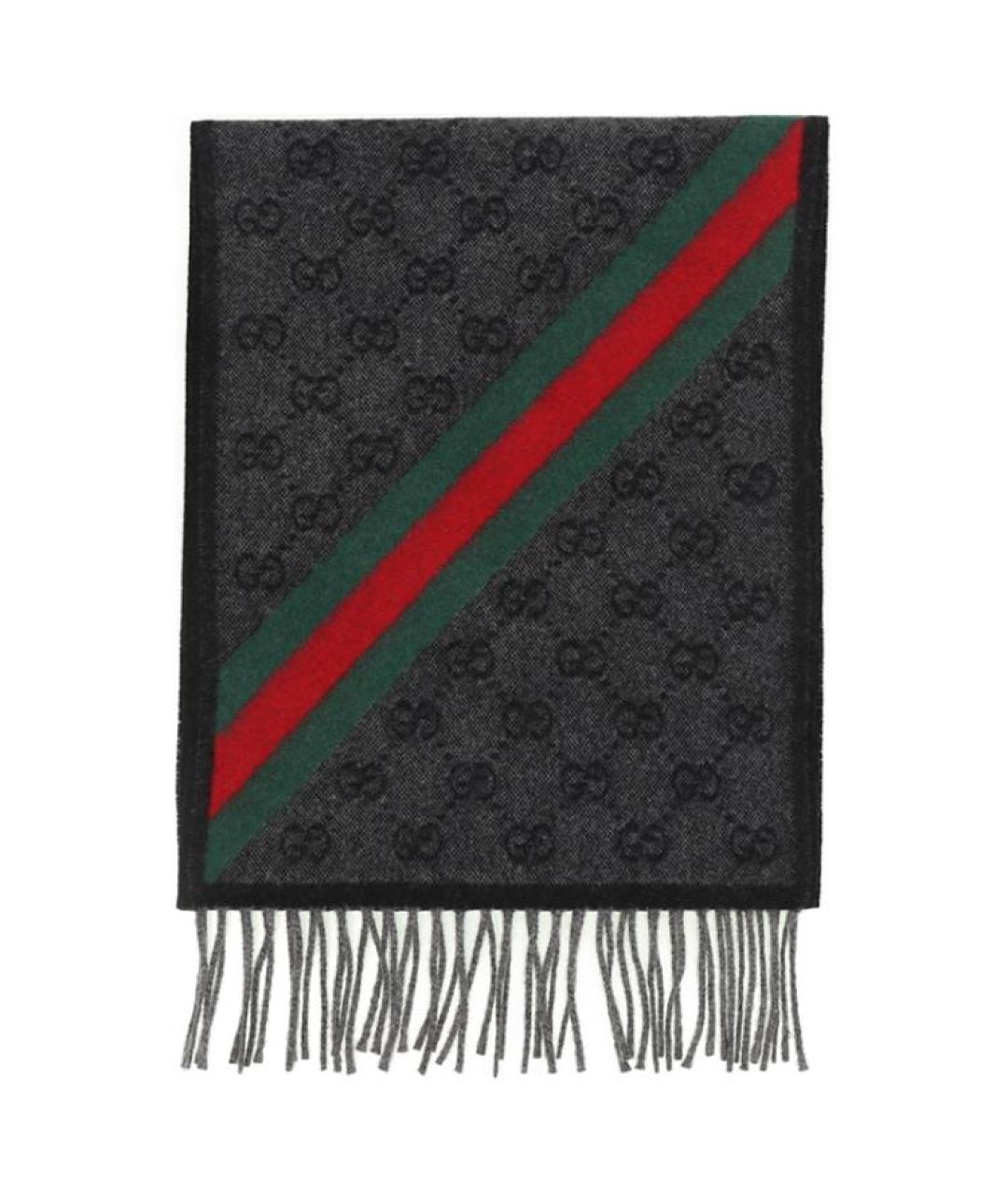 GUCCI Черный шарф, фото 3