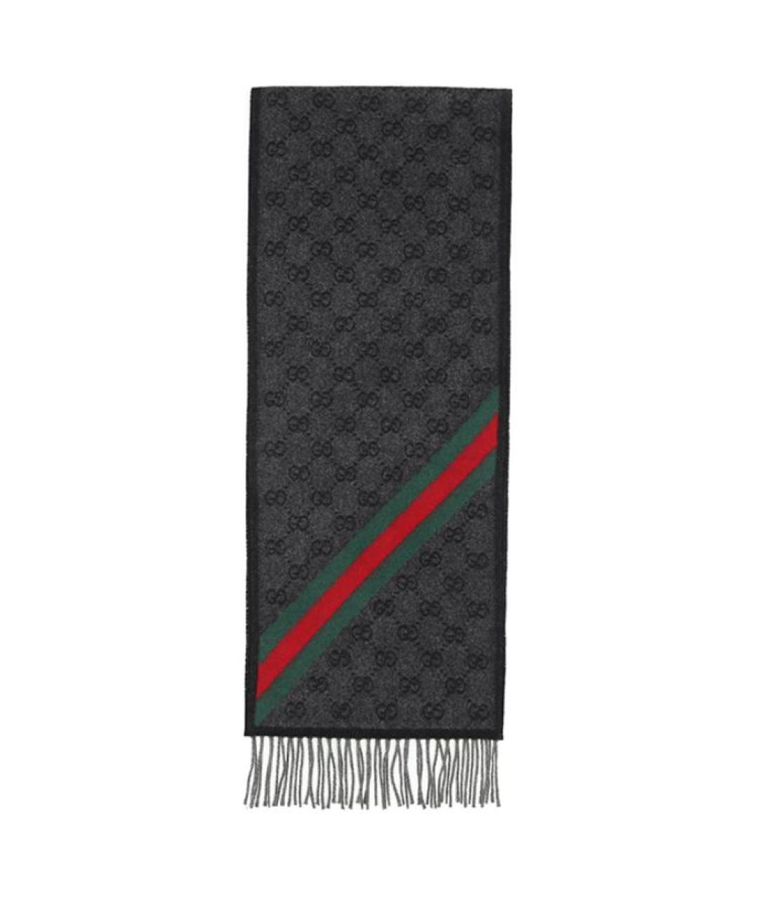 GUCCI Черный шарф, фото 1