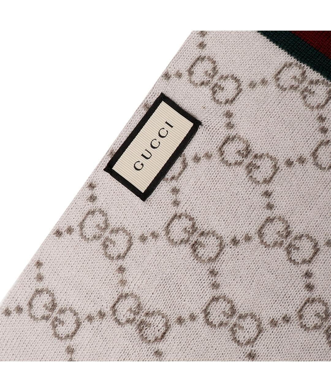 GUCCI Бежевый шарф, фото 3