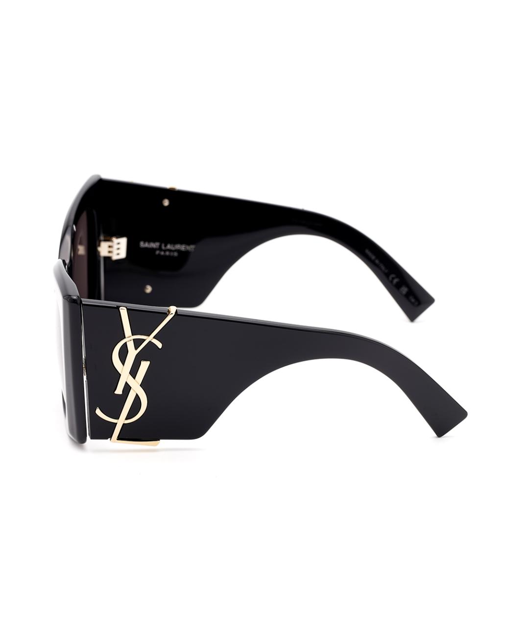 SAINT LAURENT Черные пластиковые солнцезащитные очки, фото 3