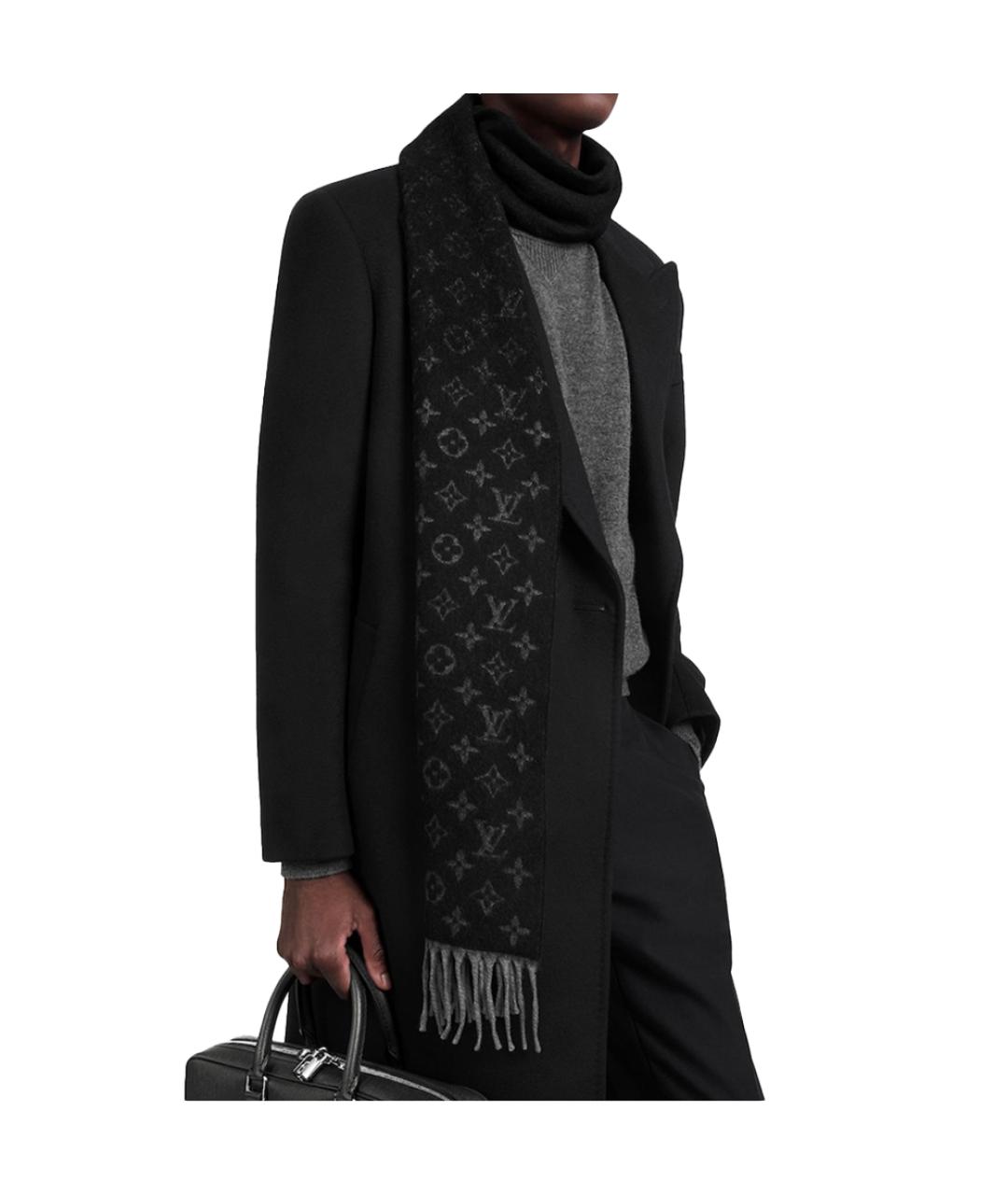 LOUIS VUITTON Черный шарф, фото 4