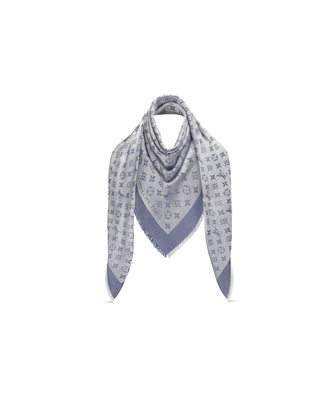 LOUIS VUITTON Голубой шарф, фото 5