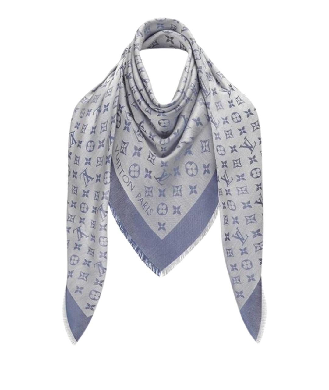 LOUIS VUITTON Голубой шарф, фото 1