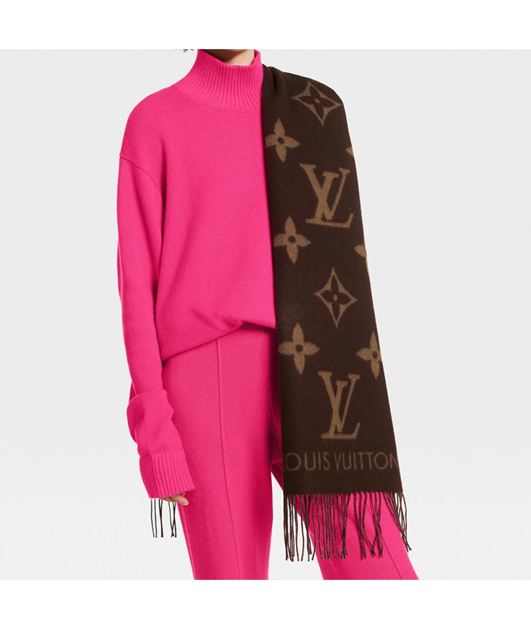 LOUIS VUITTON Коричневый шарф, фото 3