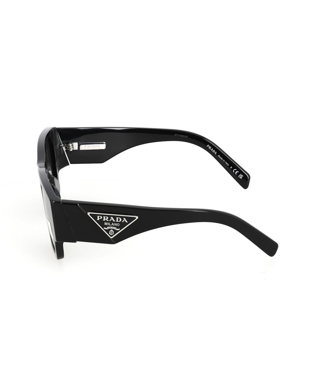 PRADA Черные пластиковые солнцезащитные очки, фото 3