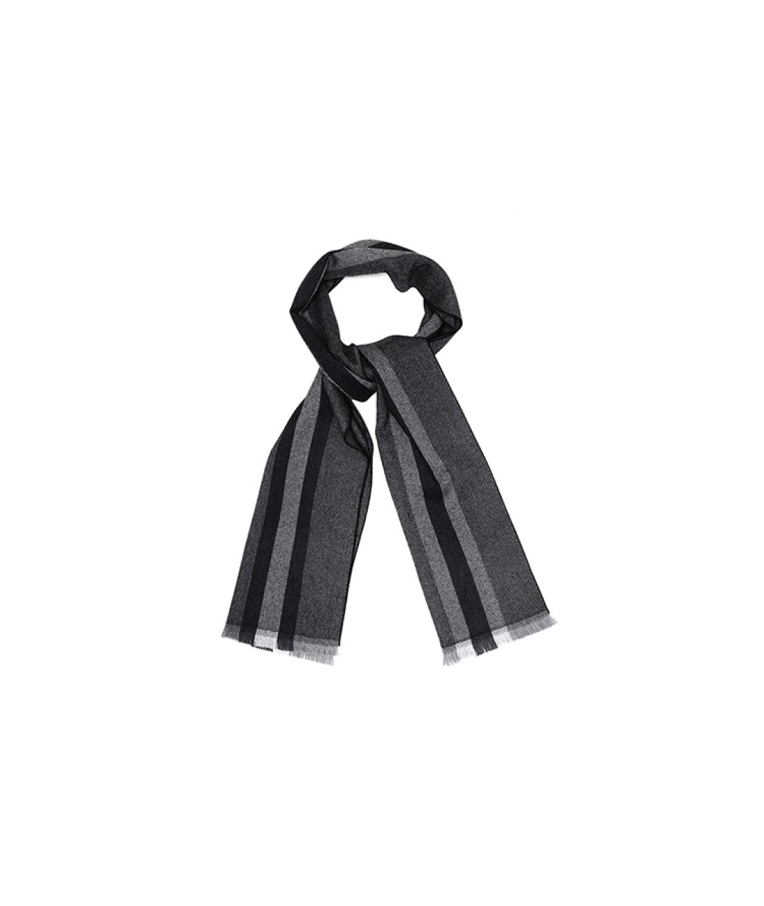 GUCCI Серый шерстяной шарф, фото 4