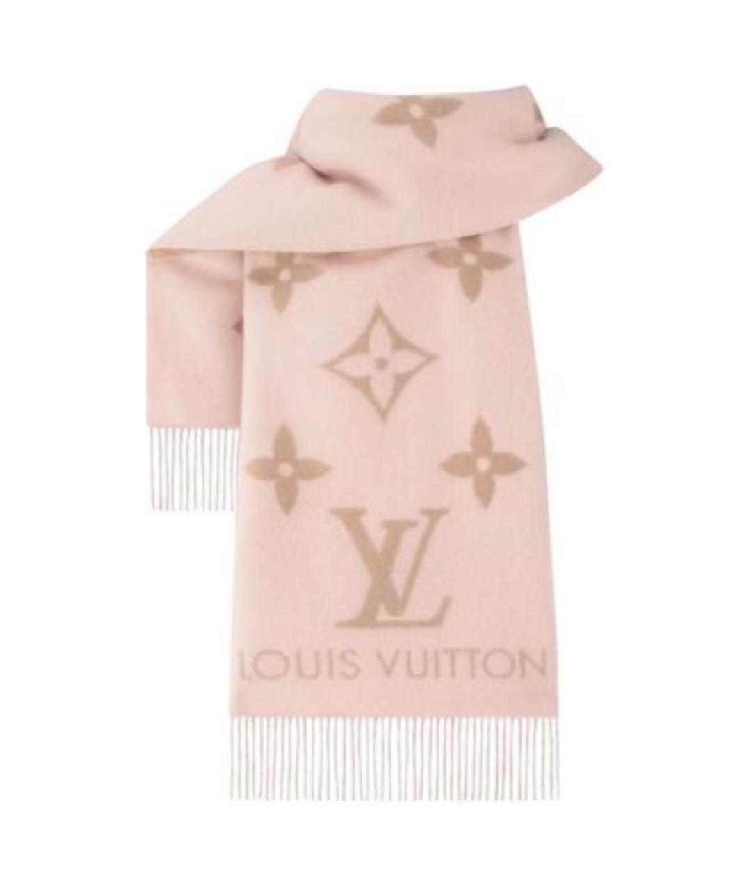 LOUIS VUITTON Розовый шарф, фото 2