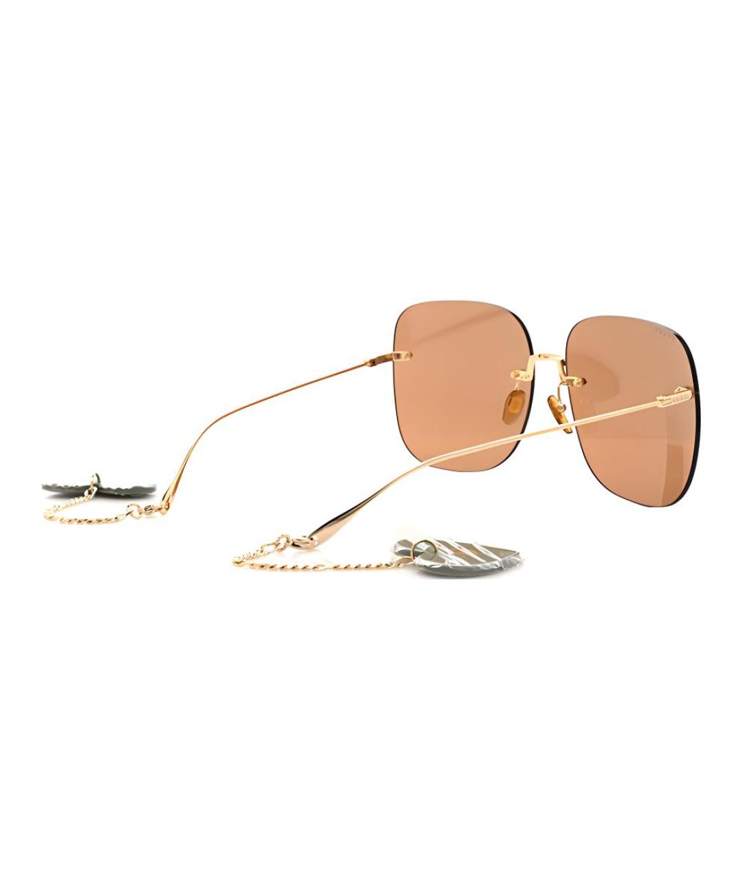 GUCCI Золотые пластиковые солнцезащитные очки, фото 3