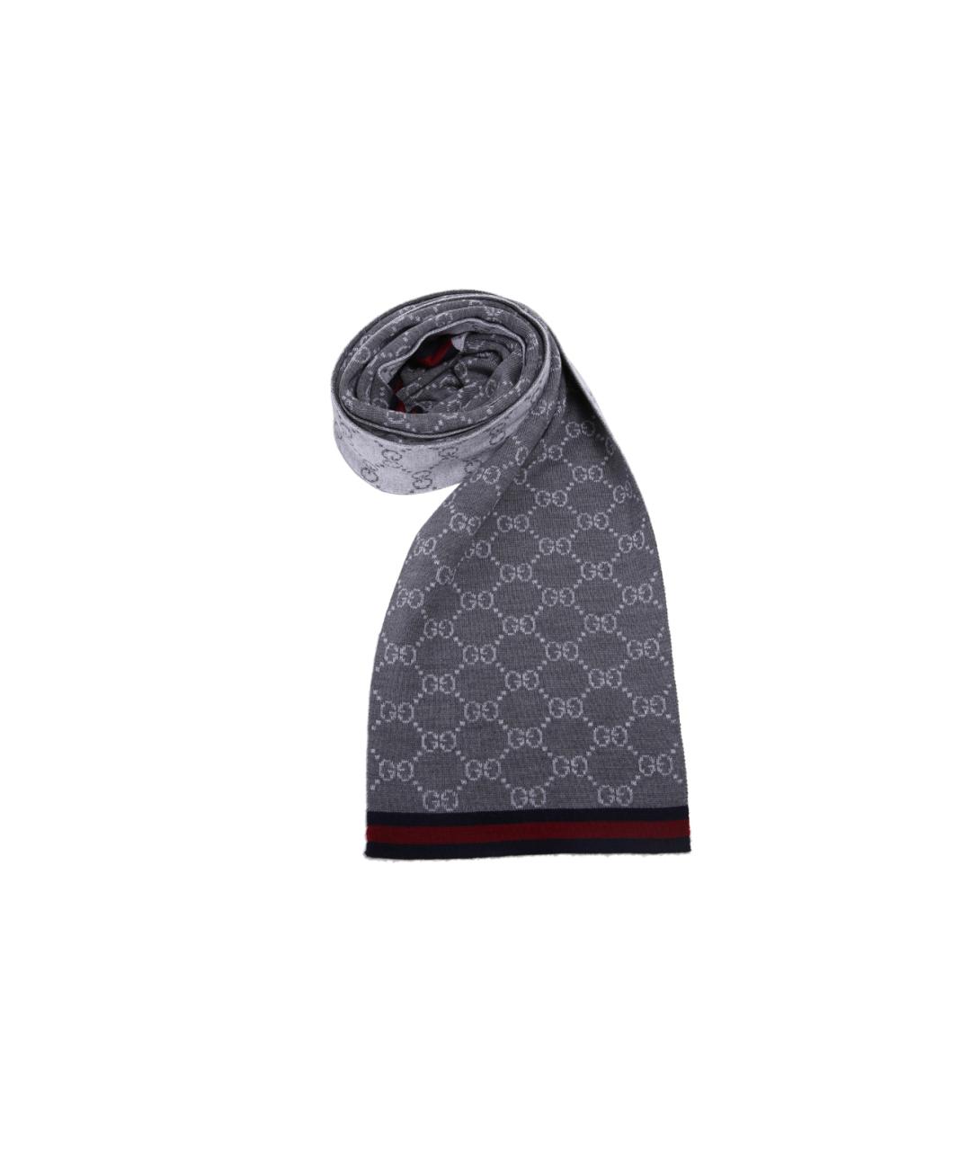 GUCCI Серый шарф, фото 4