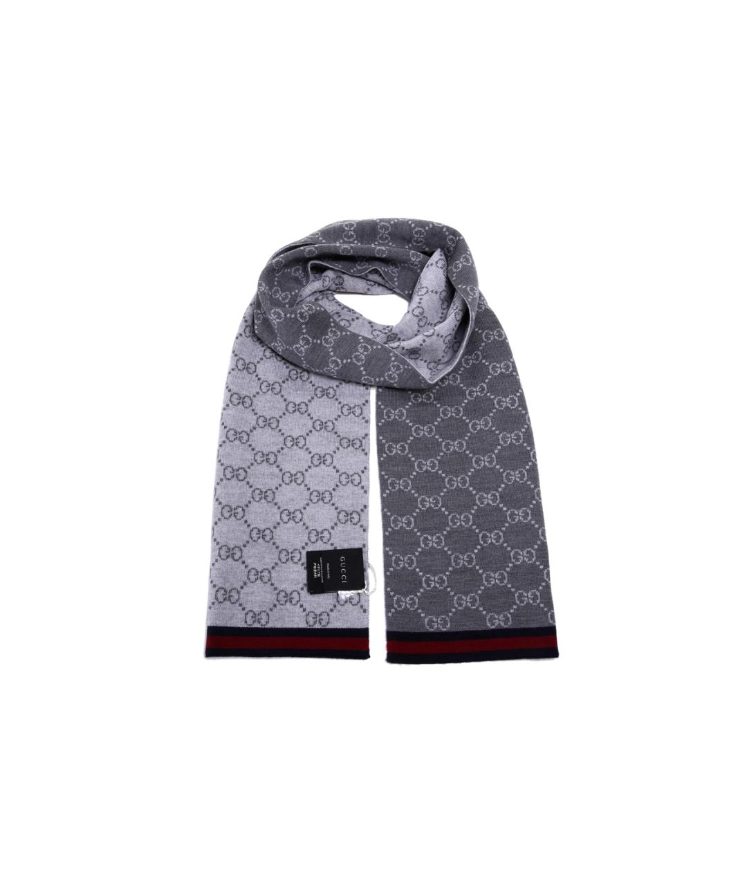 GUCCI Серый шарф, фото 2