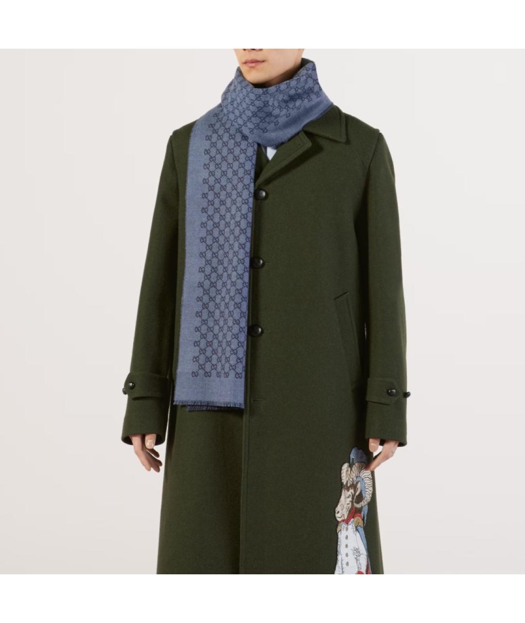 GUCCI Синий шарф, фото 5