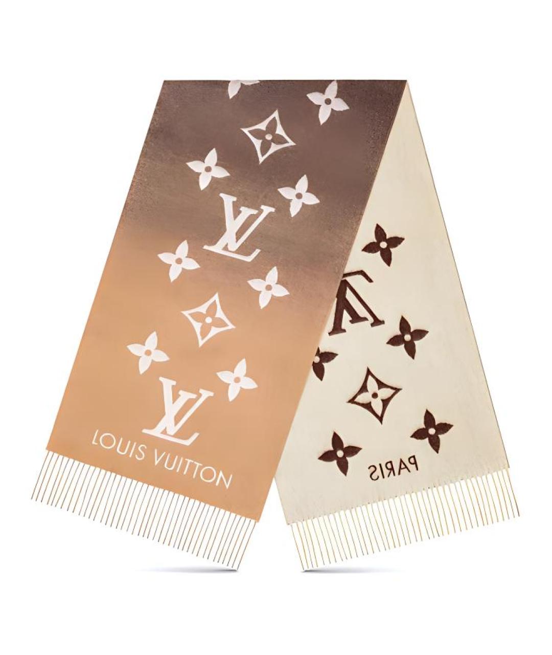 LOUIS VUITTON Бежевый кашемировый шарф, фото 1