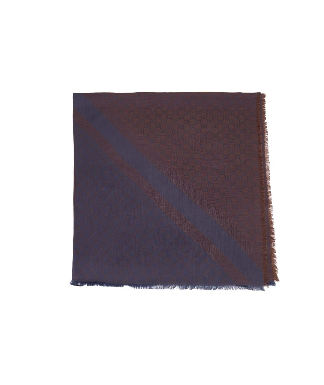 GUCCI Серый шерстяной шарф, фото 4