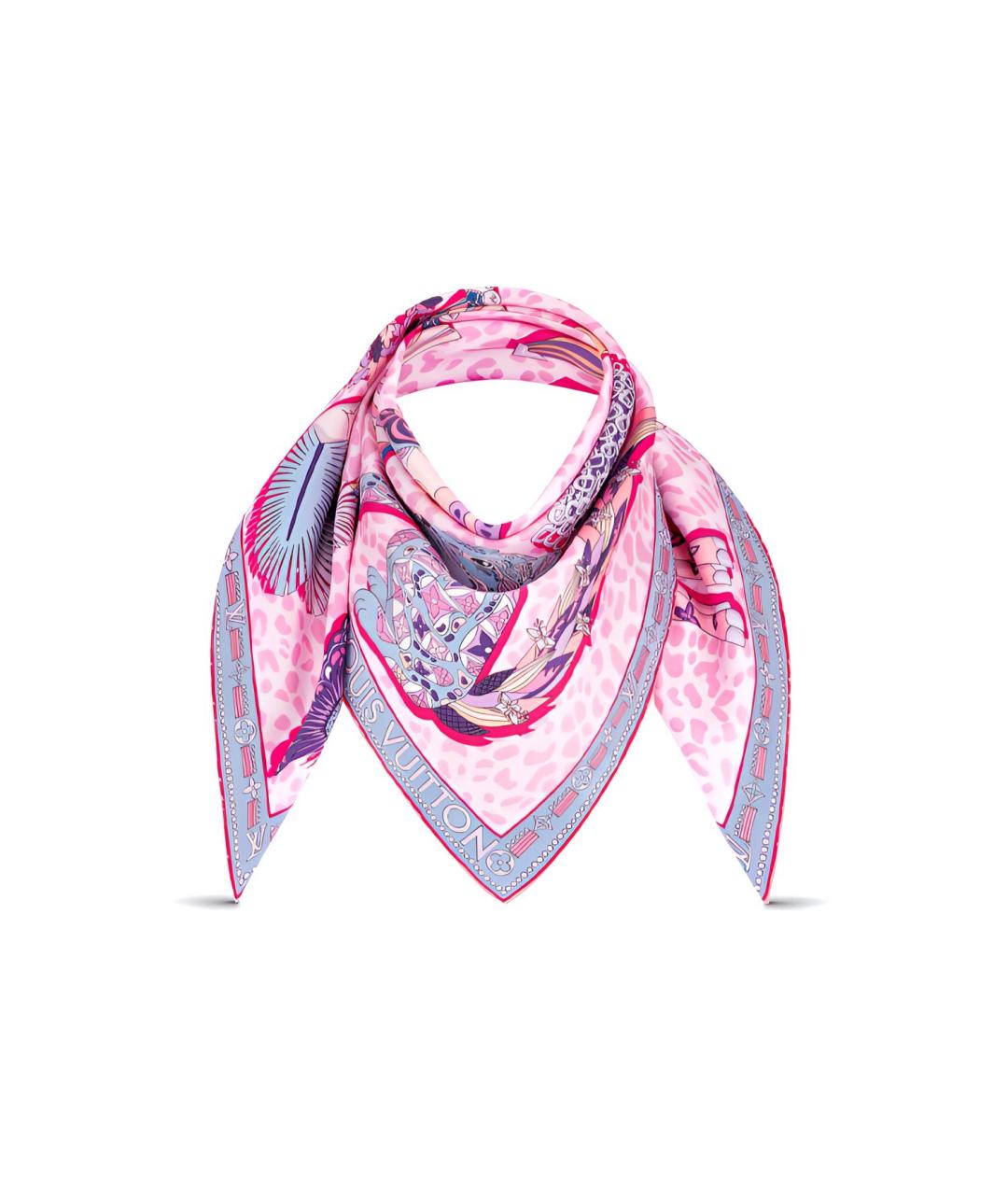LOUIS VUITTON Розовый шарф, фото 2