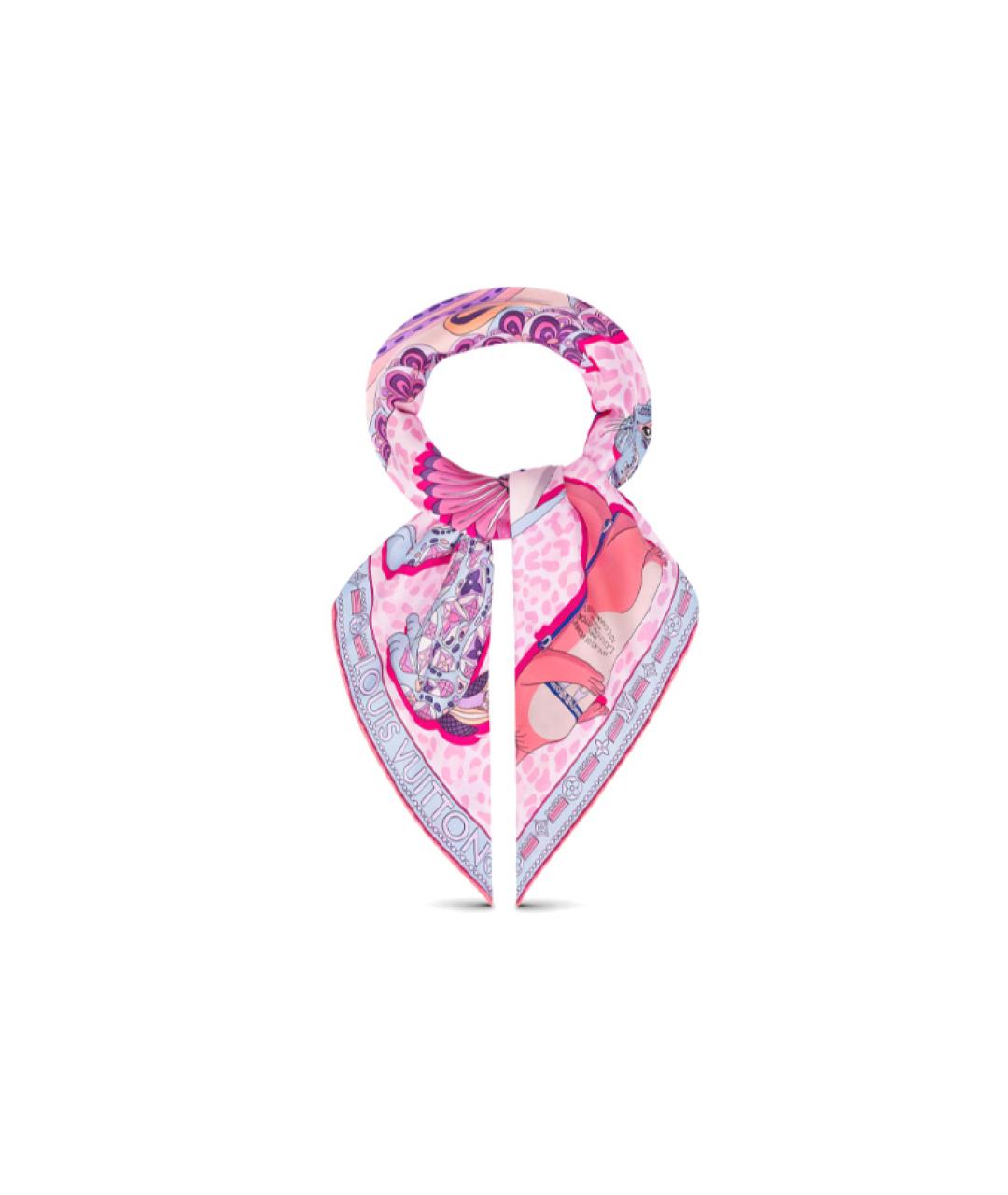 LOUIS VUITTON Розовый шарф, фото 3