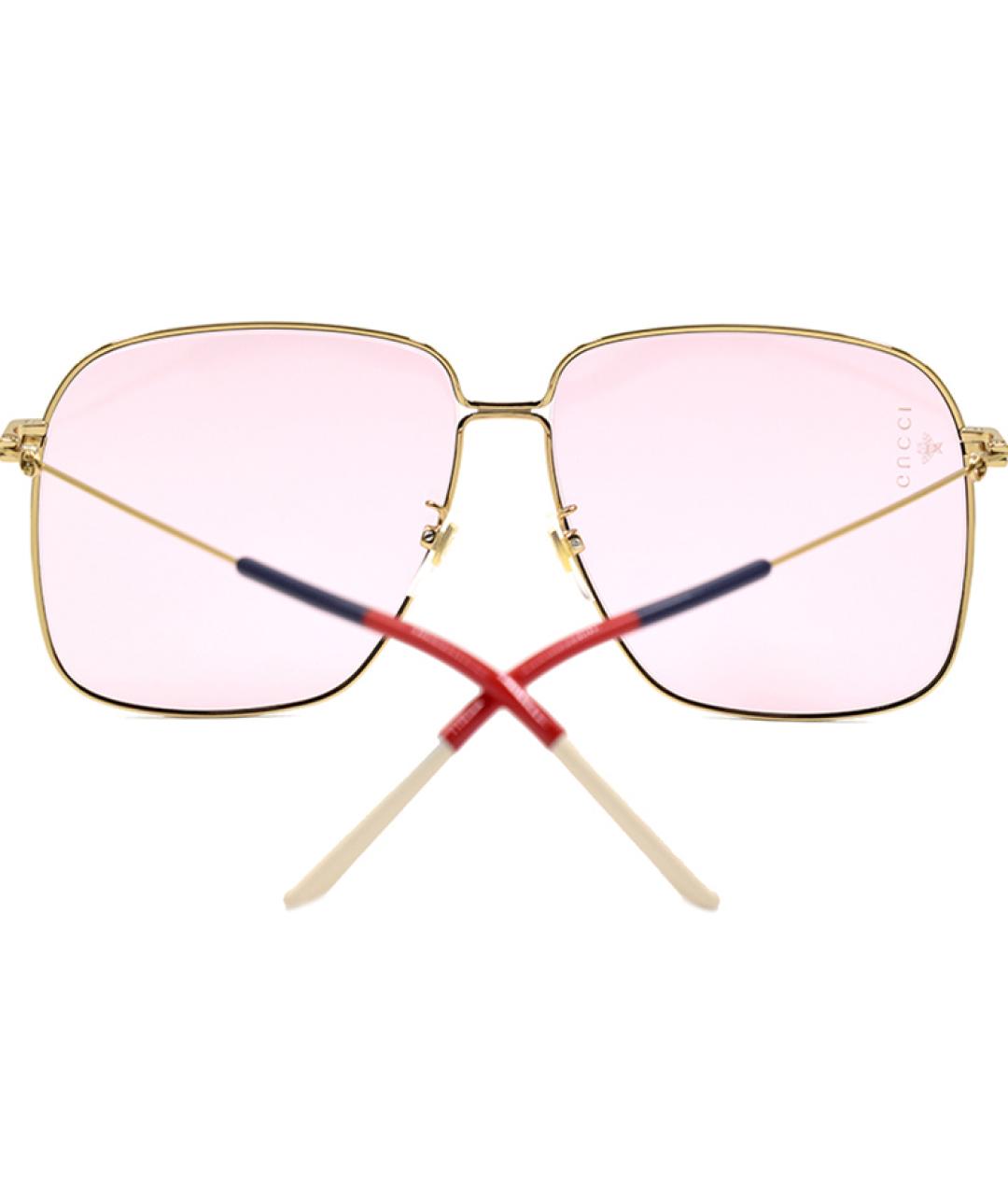 GUCCI Розовые металлические солнцезащитные очки, фото 4
