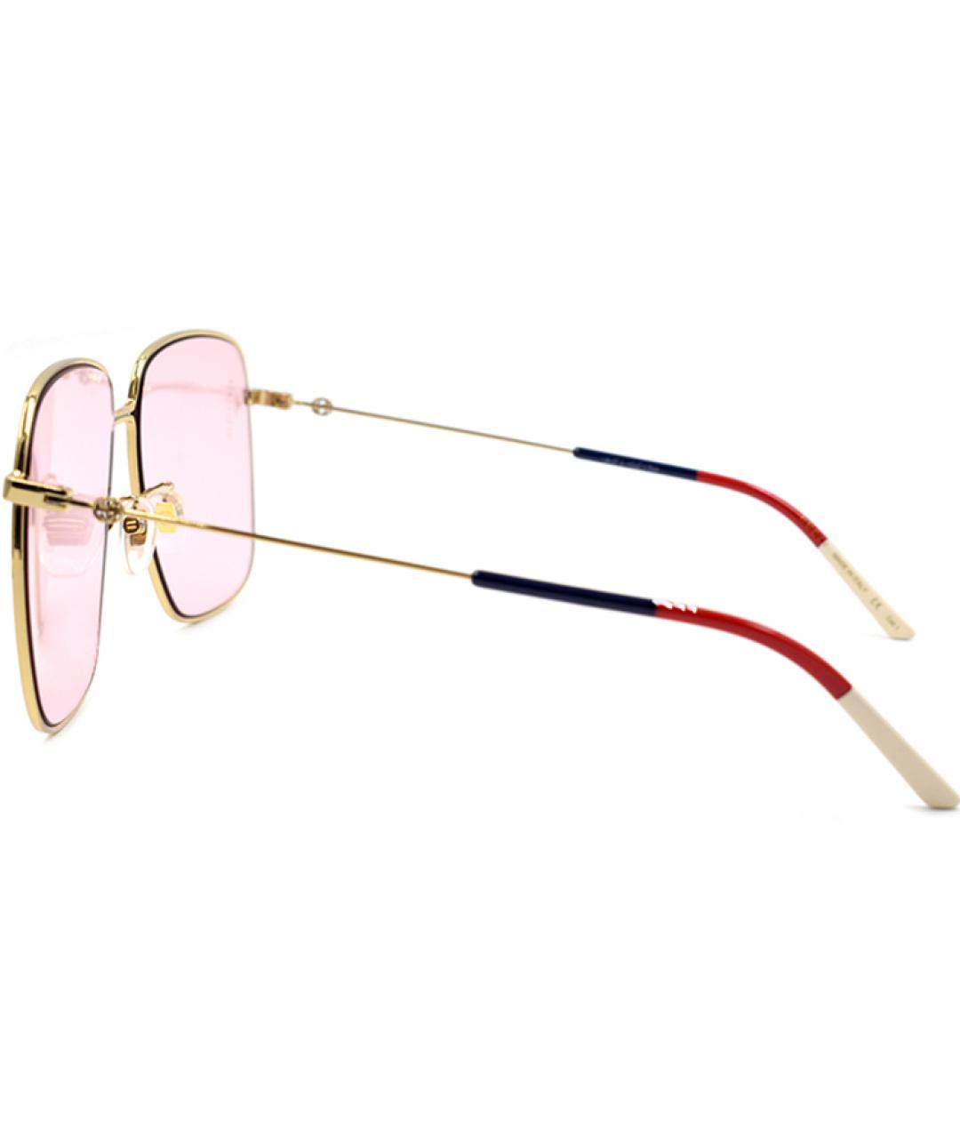 GUCCI Розовые металлические солнцезащитные очки, фото 3