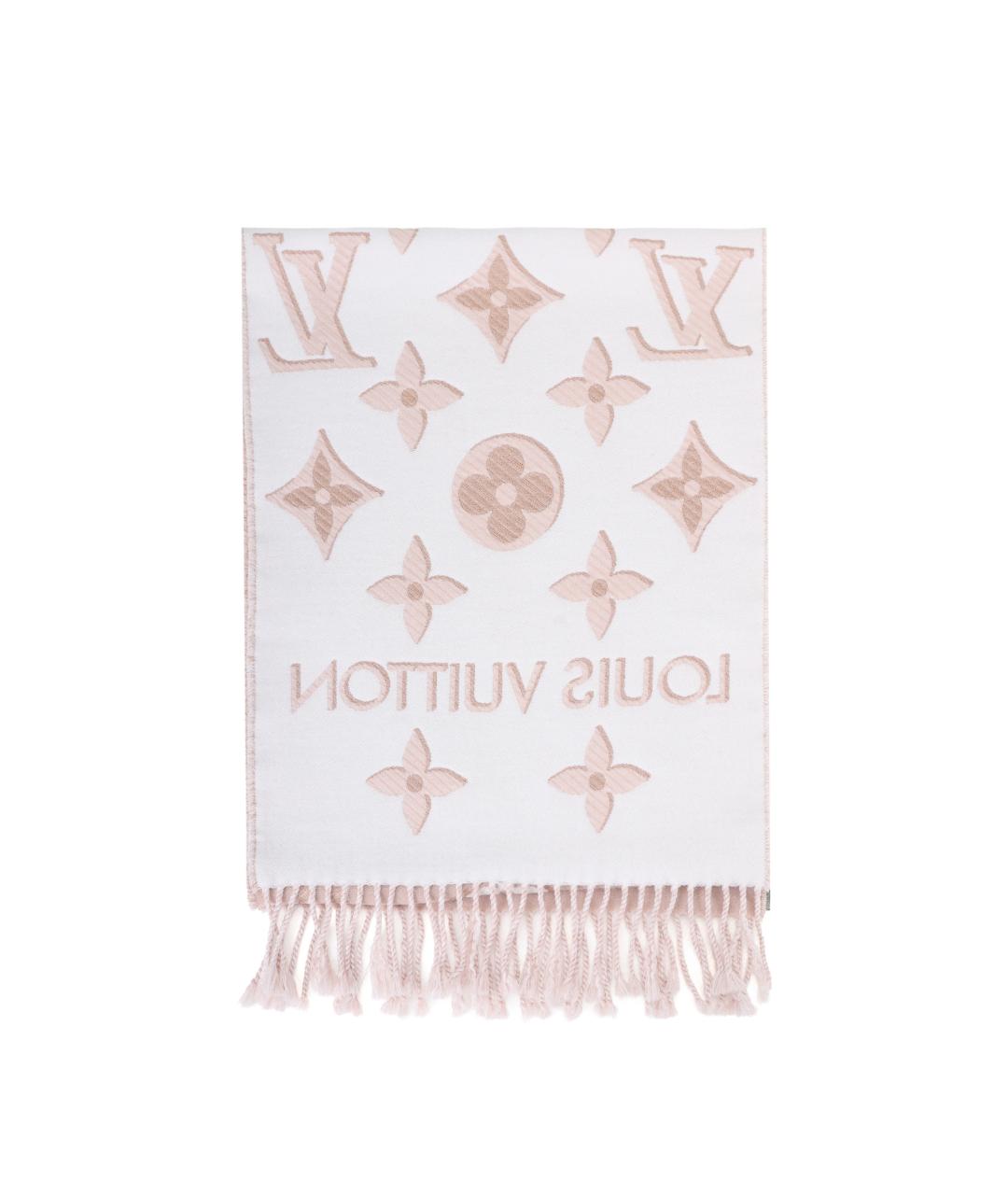 LOUIS VUITTON Розовый шерстяной шарф, фото 2