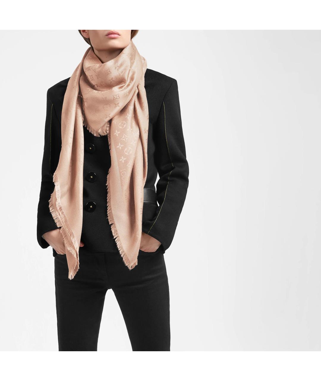 LOUIS VUITTON Коричневый шарф, фото 4