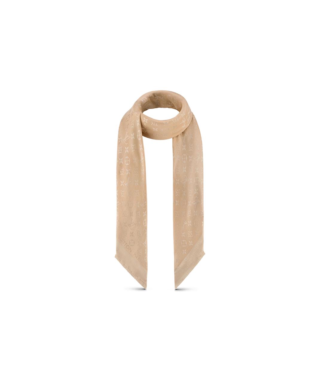 LOUIS VUITTON Коричневый шарф, фото 2