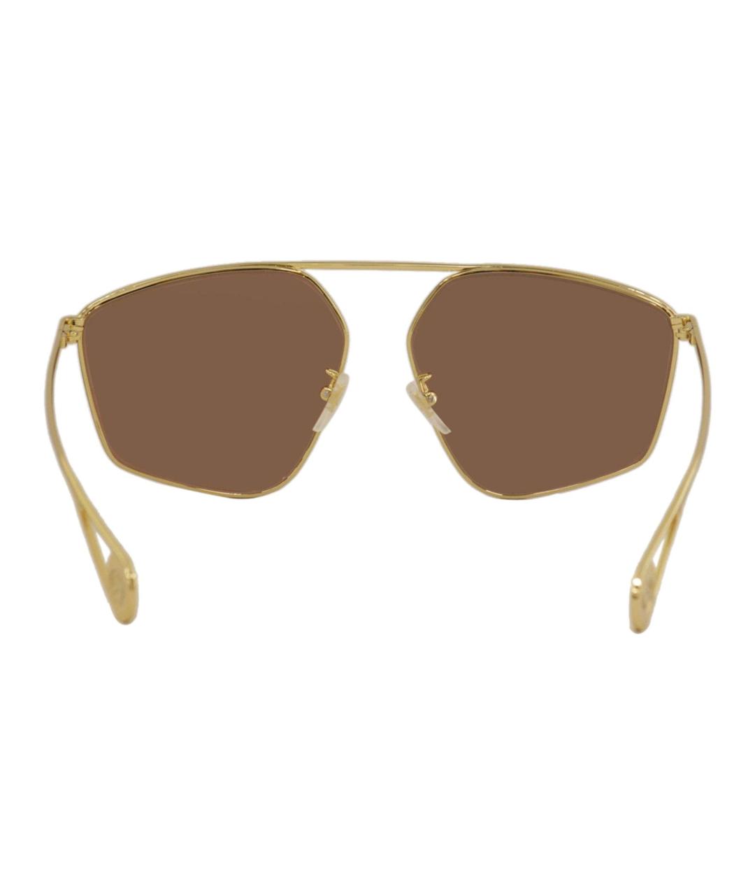 GUCCI Золотые металлические солнцезащитные очки, фото 4