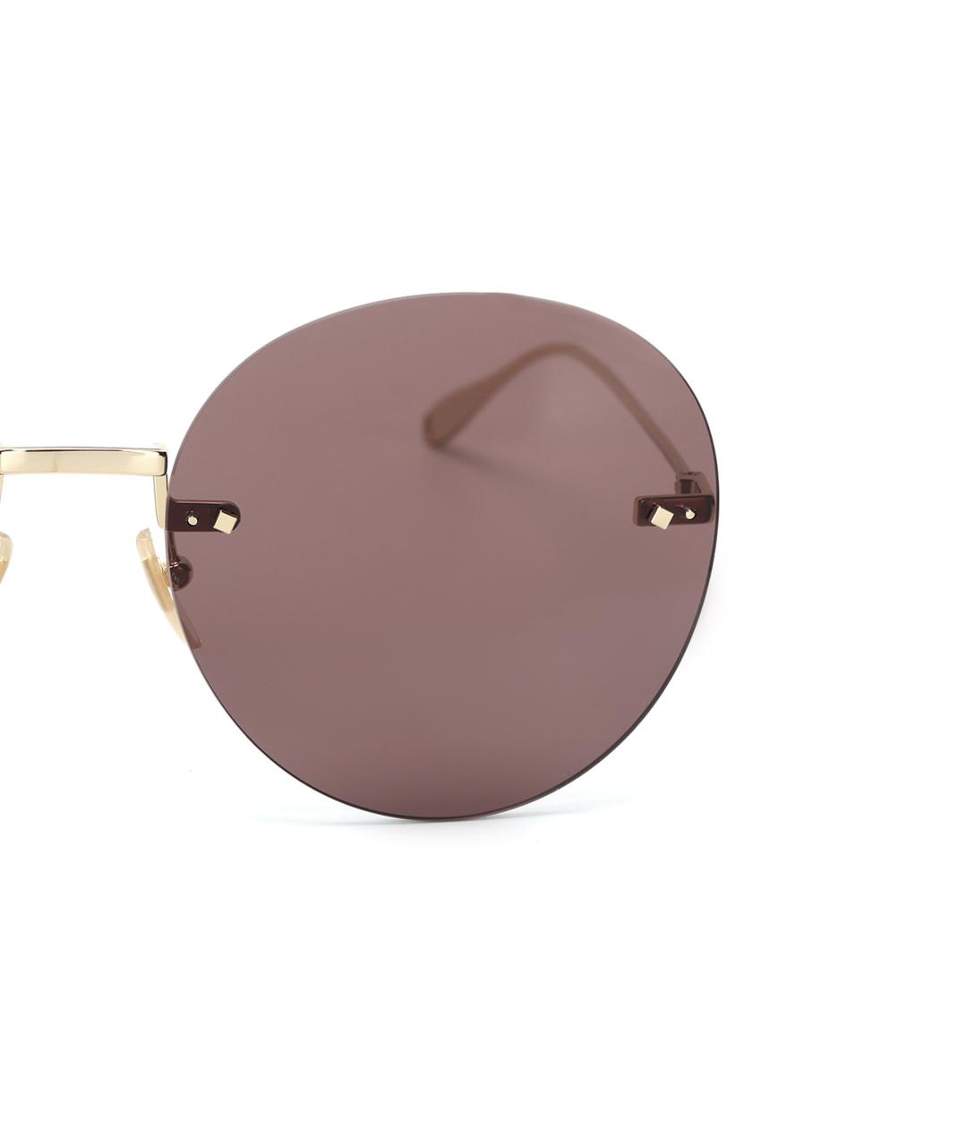 GUCCI Золотые металлические солнцезащитные очки, фото 4