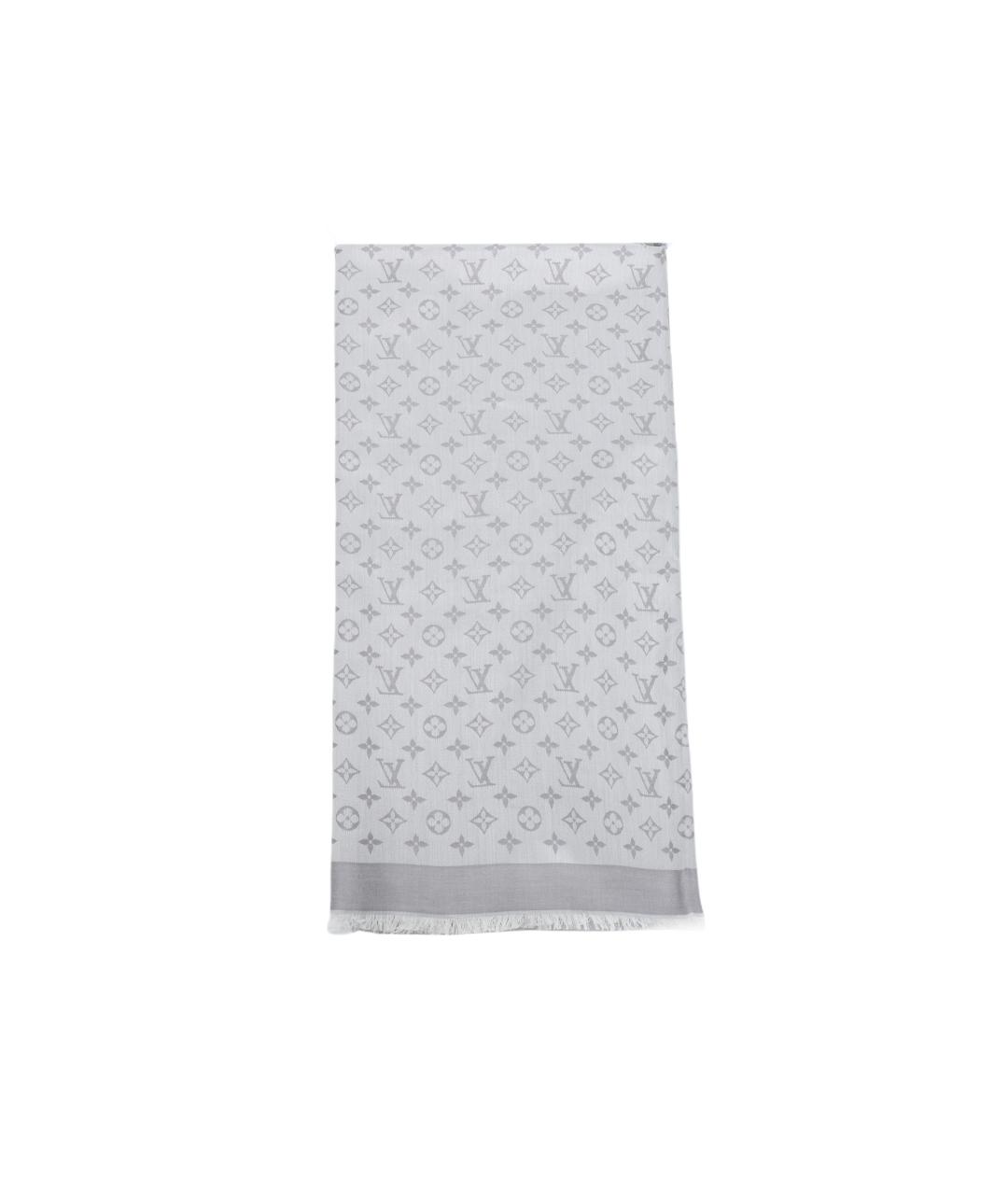 LOUIS VUITTON Серый шарф, фото 2