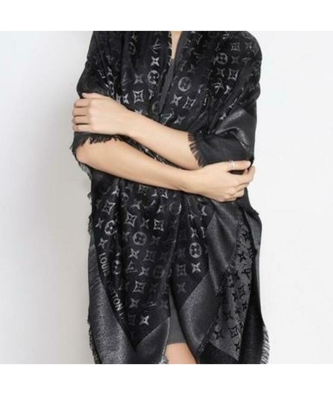 LOUIS VUITTON Черный шарф, фото 4