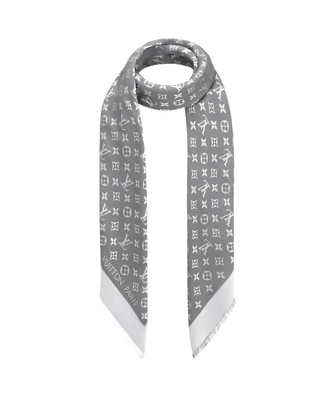 LOUIS VUITTON Черный шерстяной шарф, фото 2